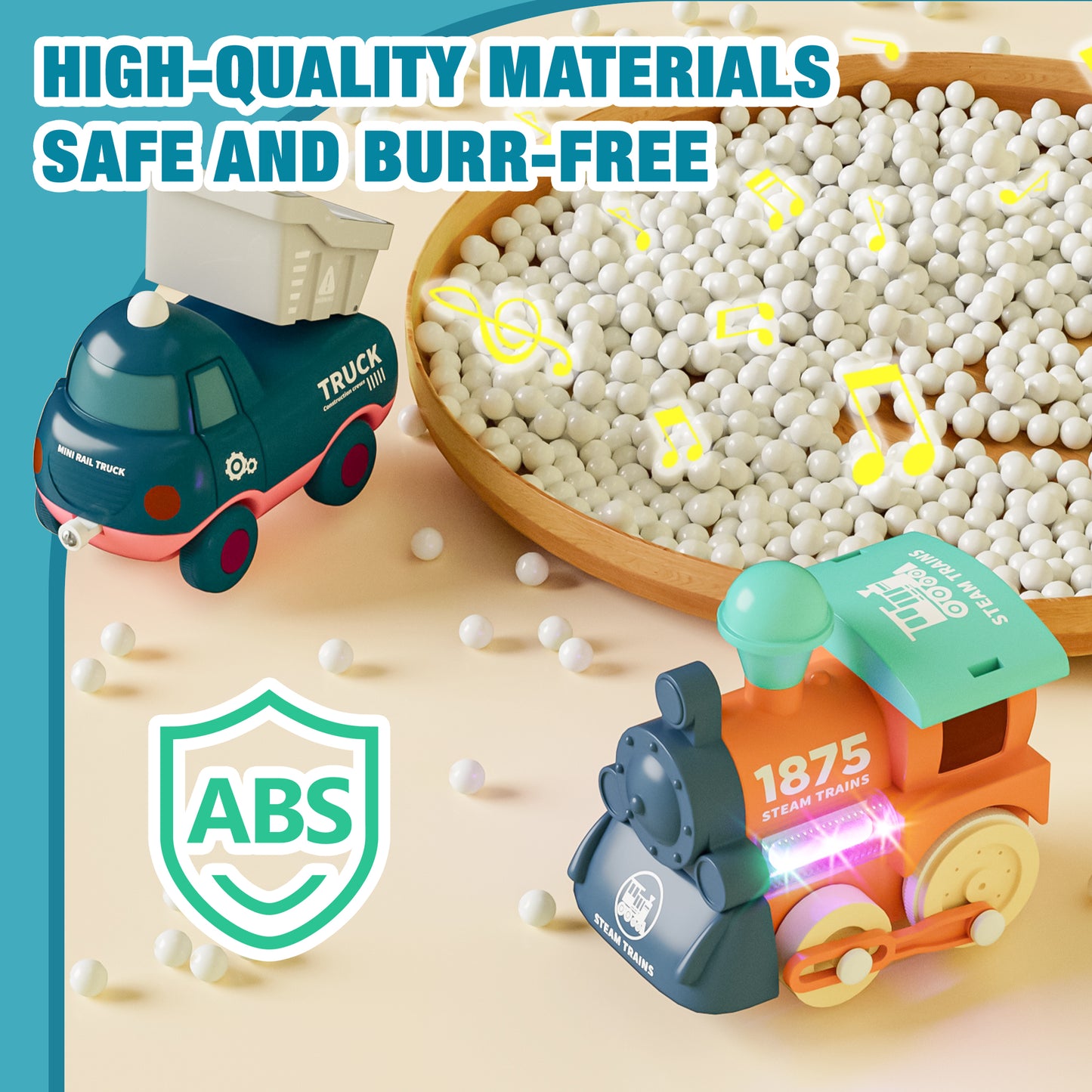 MORECOLL Electric Train Set for Toddlers & Kids w/Music, Lights & Tracks - First Choo Choo Train, Magnetic Connection, Birthday Gifts for Boys and Girls