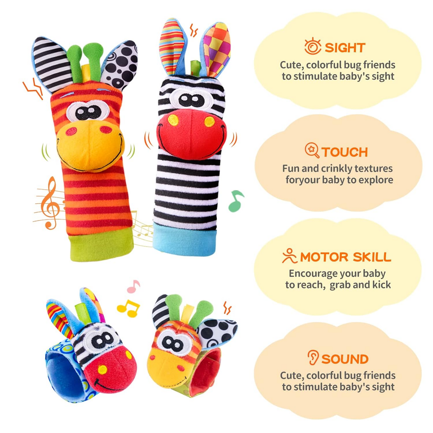 Wrist Rattles Foot Finder Socks Set