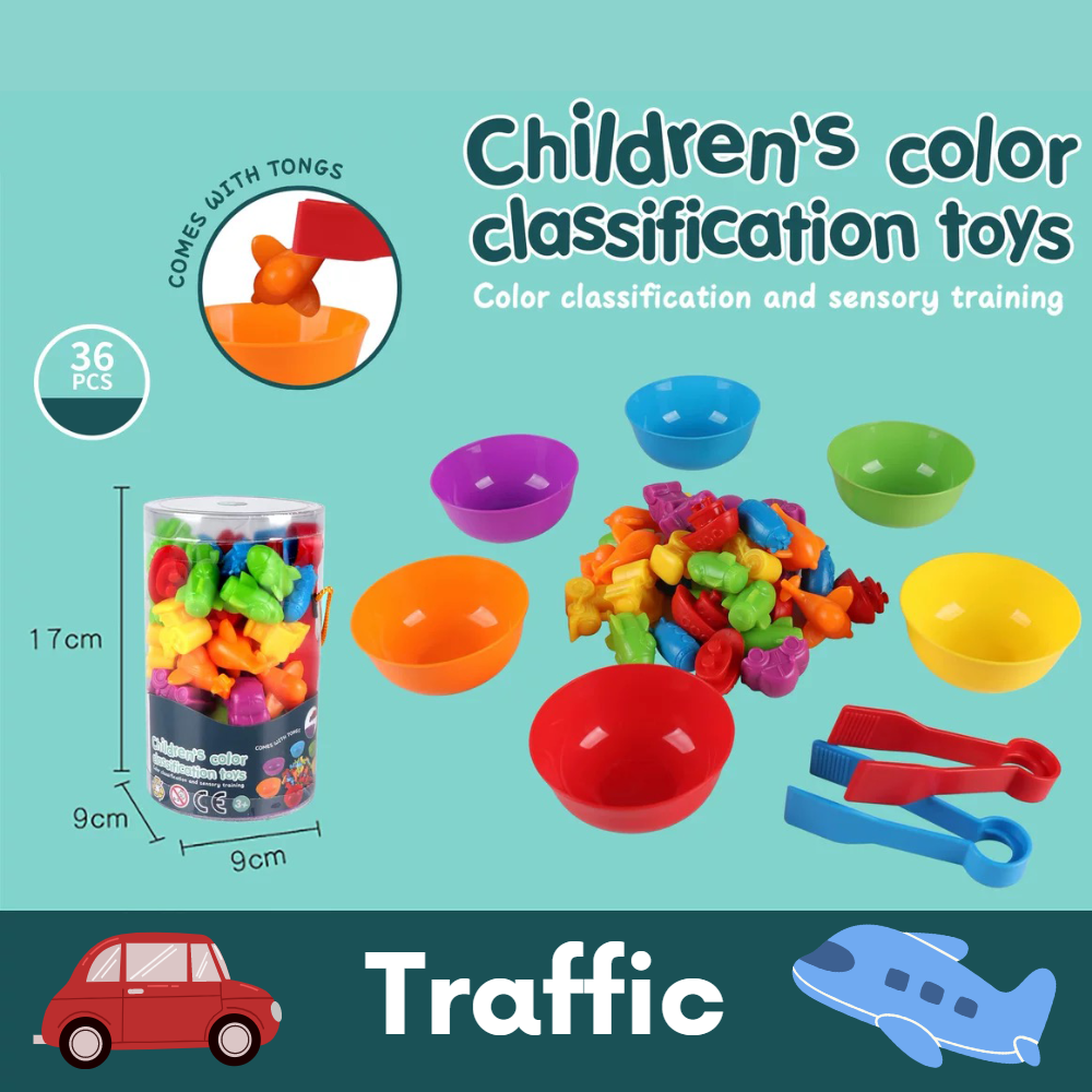 Rainbow Color Sorting Toy Refining Fine Motor Skills MORECOLL