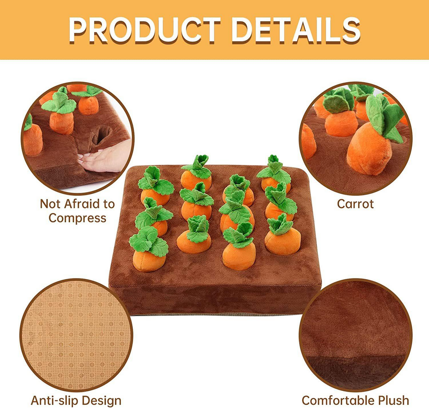 Toys Plush Carrot Snuffle Mat